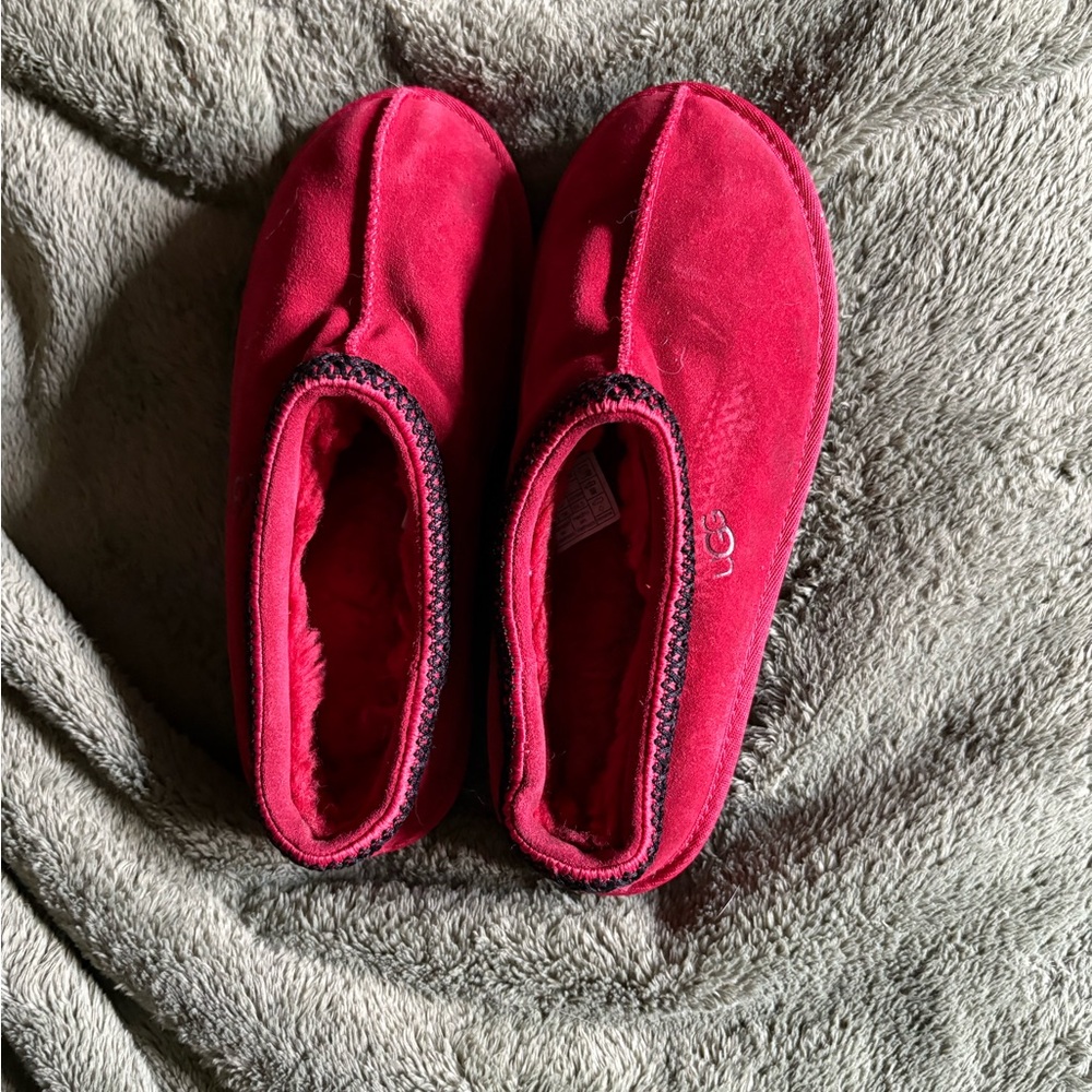 UGG Vibrant Red Suede Slippers